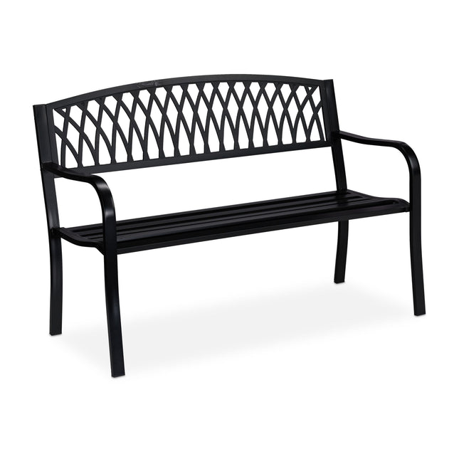 Black garden bench