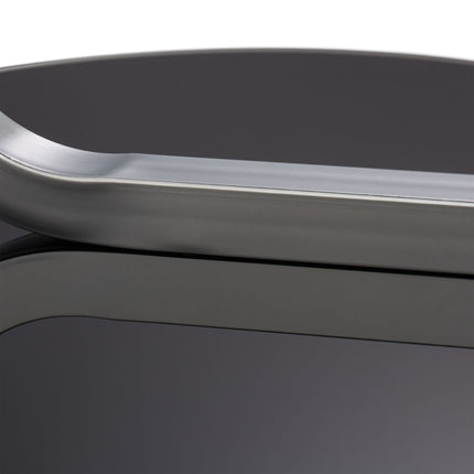 Black glass side table