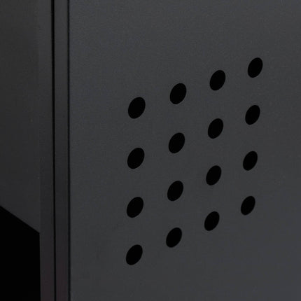 Black mailbox with newspaper holder