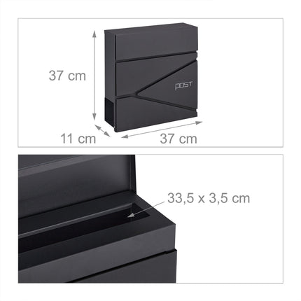 Black mailbox with newspaper holder