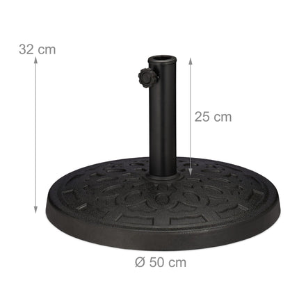 Black parasol stand