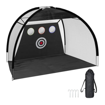 Black practice net for golf