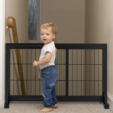 Black retractable security gate