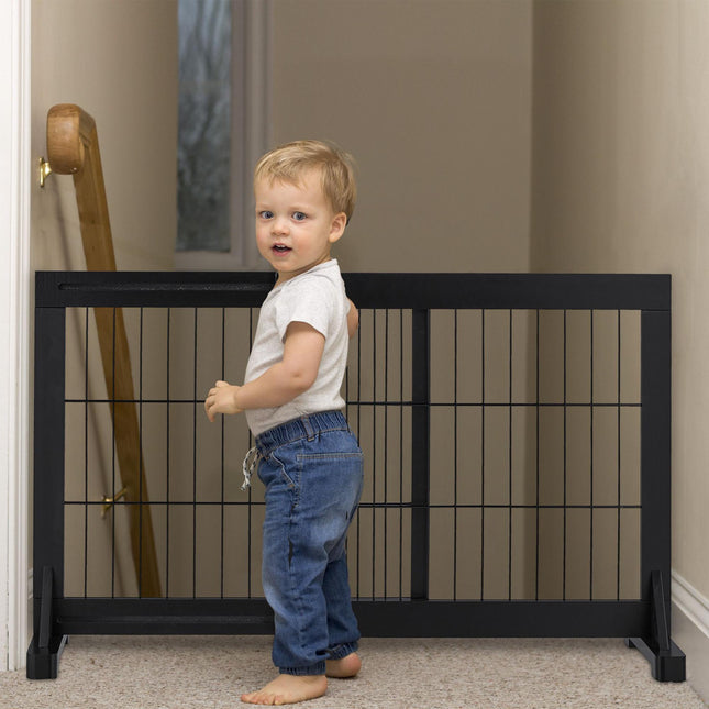 Black retractable security gate