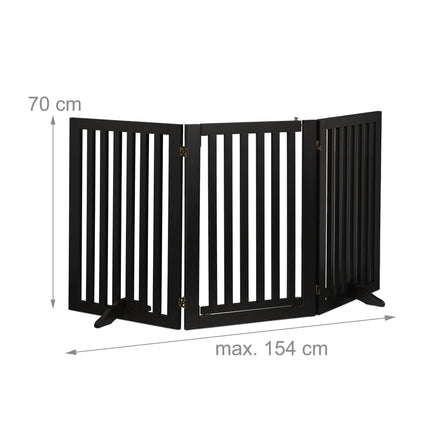 Black security gate with door 70 cm