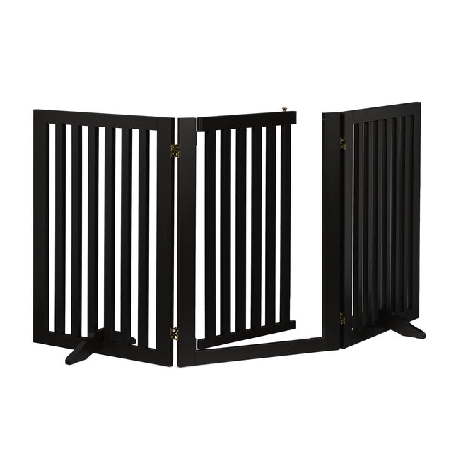 Black security gate with door 70 cm