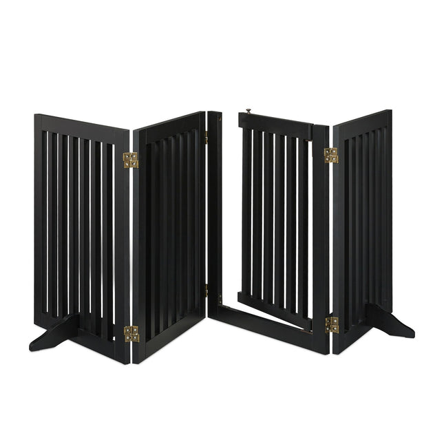 Black security gate with door 70 cm