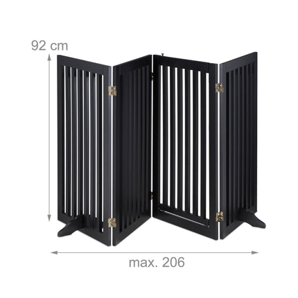 Black security gate with door 92 cm