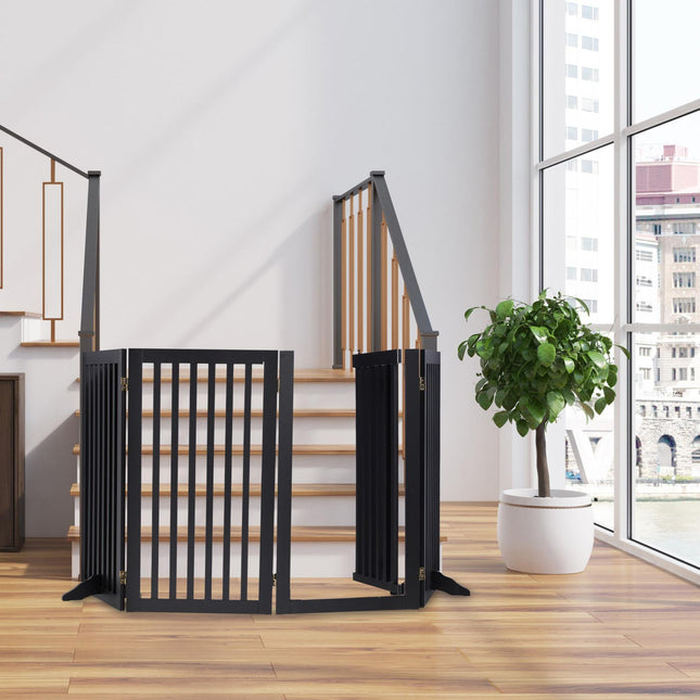 Black security gate with door 92 cm
