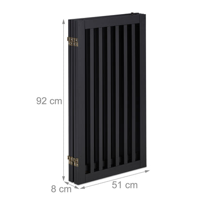Black security gate with door 92 cm