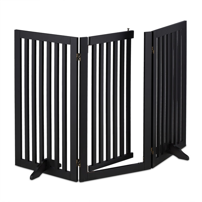 Black security gate with door 92 cm