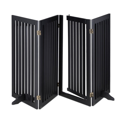Black security gate with door 92 cm
