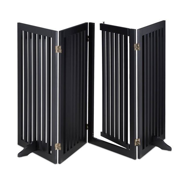 Black security gate with door 92 cm