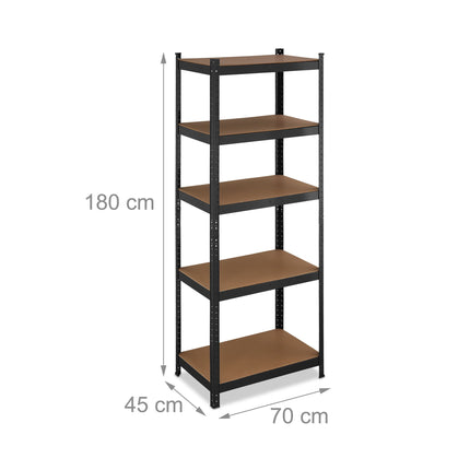 Black shelf for high load 5 levels
