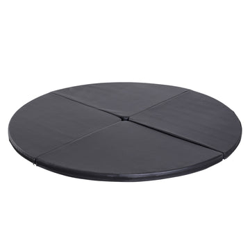 Black shock-absorbing dance pole mat, Ø 150cm, foldable