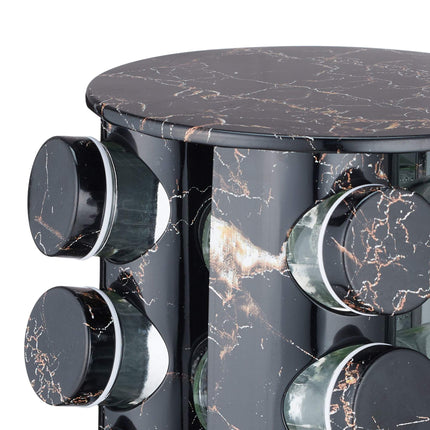 Black spice carousel in marble design