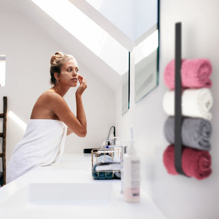 Black stainless steel towel rail