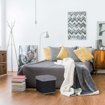 Black stool with storage space