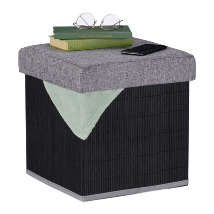 Black stool with storage space