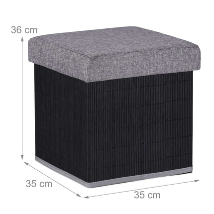 Black stool with storage space