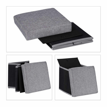 Black stool with storage space
