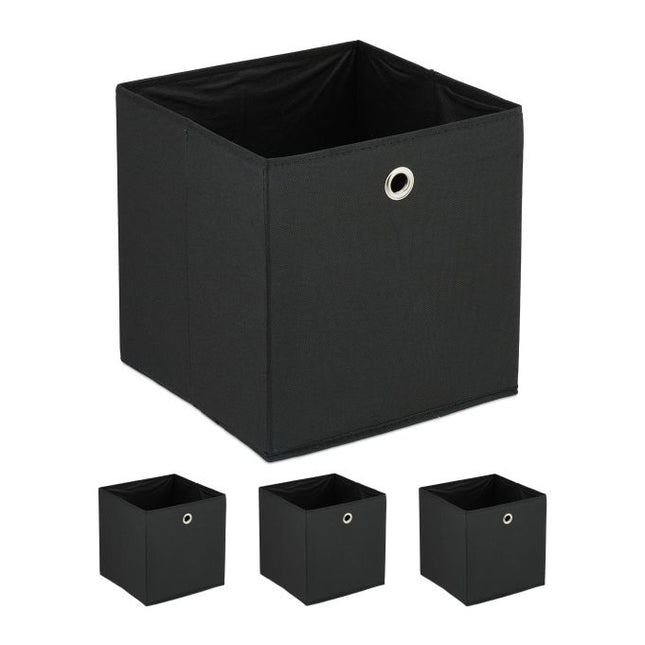 Zwarte opbergdoos - 4 stuks