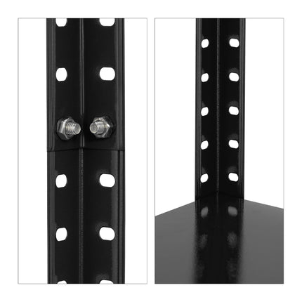 Black sturdy shelves with 4 levels