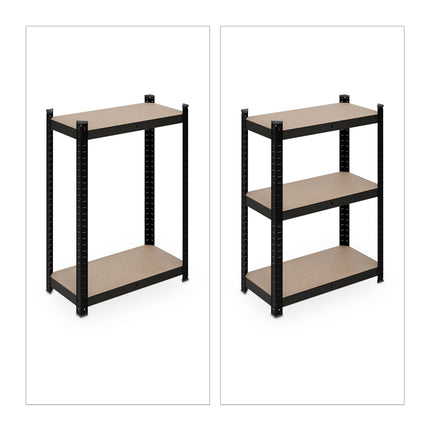 Black sturdy shelves with 5 levels