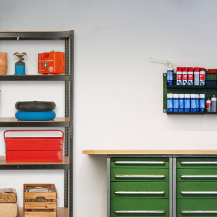 Black sturdy shelves with 5 levels