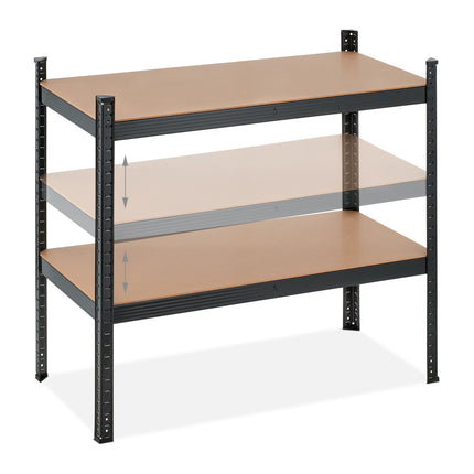 Black sturdy shelves with 5 levels