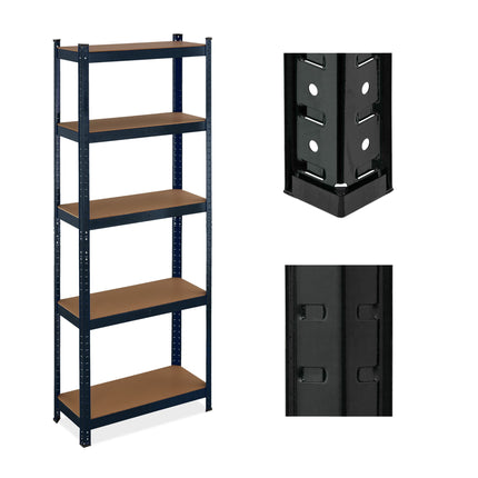 Black sturdy shelves with 5 levels