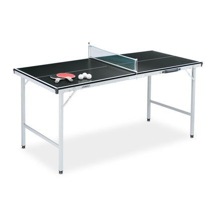 Black table tennis table with accessories