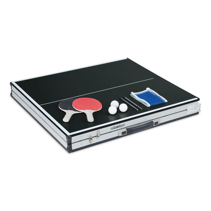 Black table tennis table with accessories
