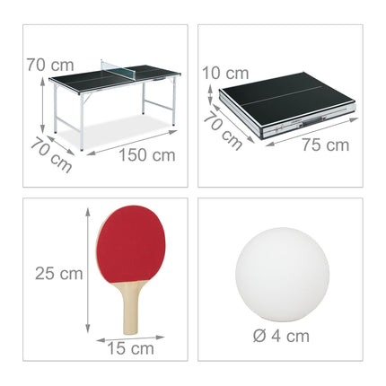 Black table tennis table with accessories