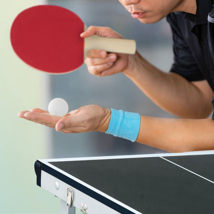 Black table tennis table with accessories