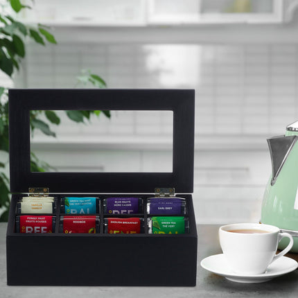 Black tea box with 8 compartments