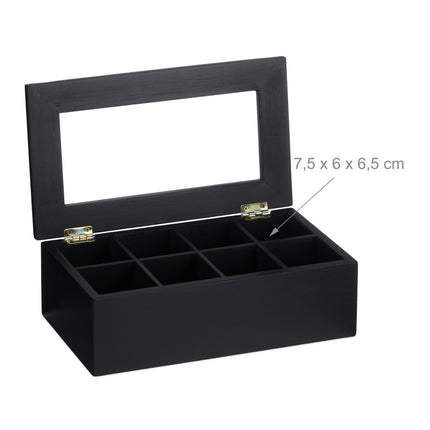 Black tea box with 8 compartments