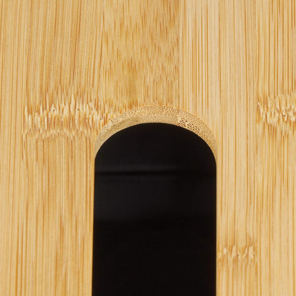 Black tissue box with bamboo lid