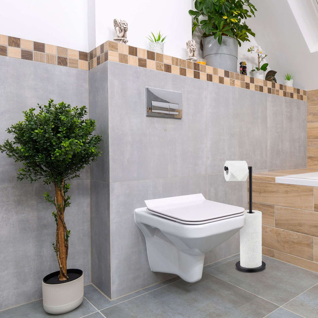 Zwarte toiletrolhouder