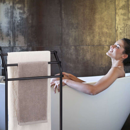 Black towel rack with 3 bars