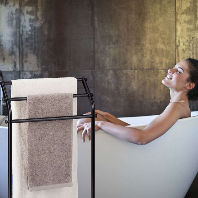 Black towel rack with 3 bars