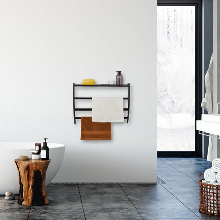 Black towel rail for the wall
