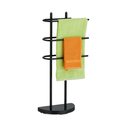 Black towel rail with 3 rails