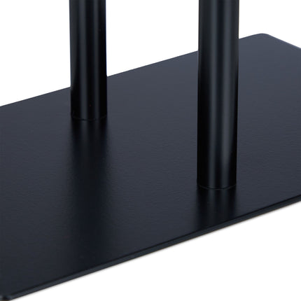 Black towel stand with 2 rails