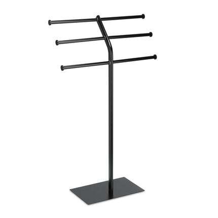 Black towel stand with 3 rails