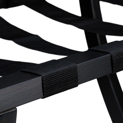Black trunk rack with wall protection