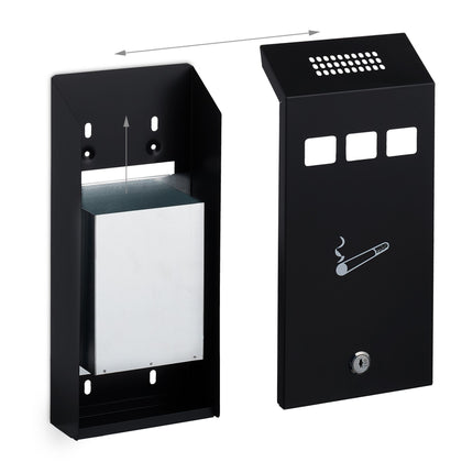 Black wall ashtray