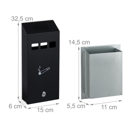 Black wall ashtray