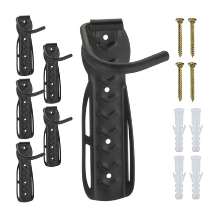 Black wall mount for bicycles - set of 6