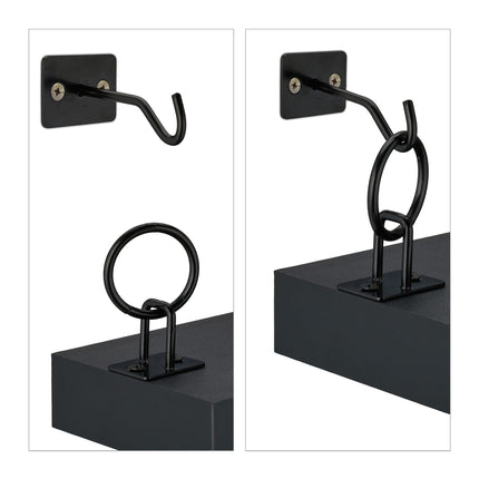 Black wall shelf in a set of 2